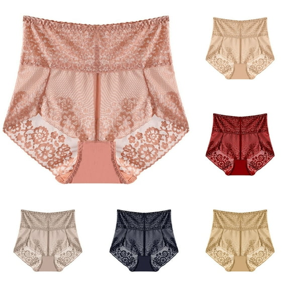 AXXD Thermal Underwear for Women High Waisted Sexy Lace Silk Butt Lifting Ultra-Thin Breathable Mesh Control Deals Centre