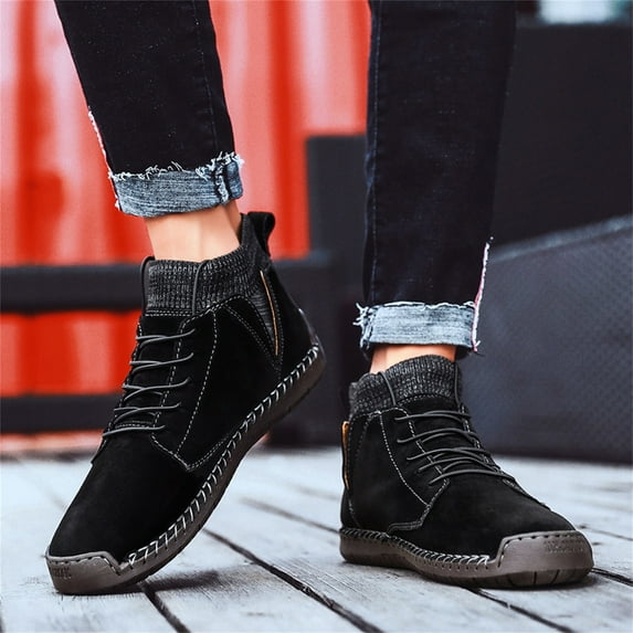 AXXD Wedding Flexible Men's Sneakers Comfy 2024 For Men Black Dress Shoes Hiking Shoes For Rollback
