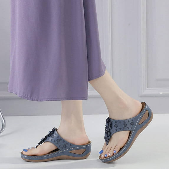 AXXD Wedge Sandals for Women 6.5 Summer Heels Color Flowers Casual Comfortable Sandals Shoes