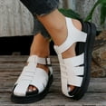 thumbnail image 1 of AXXD White Beach Sandals for Women Closed Toe Gladiators Summer Buckle Mothers Day, 1 of 8