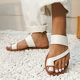 thumbnail image 1 of AXXD White Sandals for Women 9.5 New Summer Flat Shoes Casual Slip-Toe Sandals Clip Toe, 1 of 8