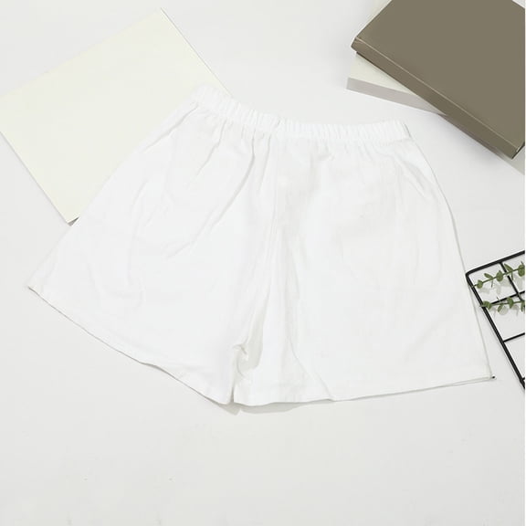 AXXD White Shorts for Women Summer Cotton Pocket Shorts New Arrival Mother's Day