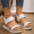 thumbnail image 1 of AXXD White Wedge Sandals for Women 8.5 Summer Size Fish Mouth Roman Sandals, 1 of 1