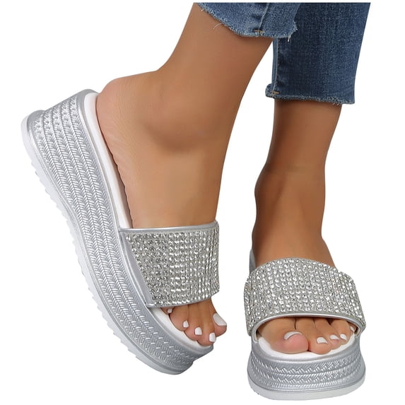 AXXD White Work Sandals for Women Office Summer Comfort Trendy Diamond Strap Casual Sun New Thick Sole Sandals Mothers Day