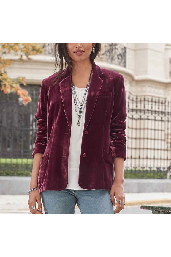 Winter Coats For Women Plus Size Solid Color Loose Retro Vintage Velvet Long Coat Jacket Wine Size S(Us:4)