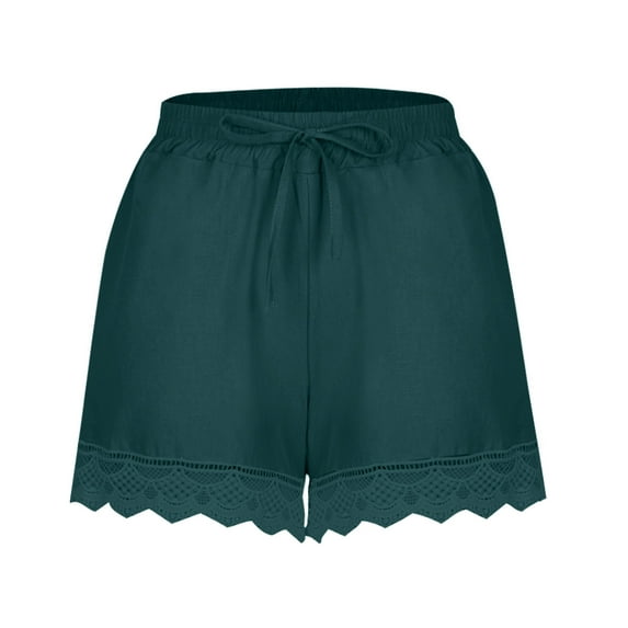 AXXD Woman Cotton Shorts Under 10 Summer Green Lace Plus Size Rope Tie Shorts Yoga Sport Pants Leggings Trousers Mother's Day