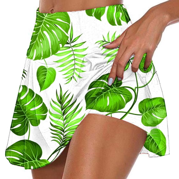AXXD Green Athletic Shorts for Lady Summer Pleated Athletic Stretchy Short Yoga Skirt Shorts Mother's Day