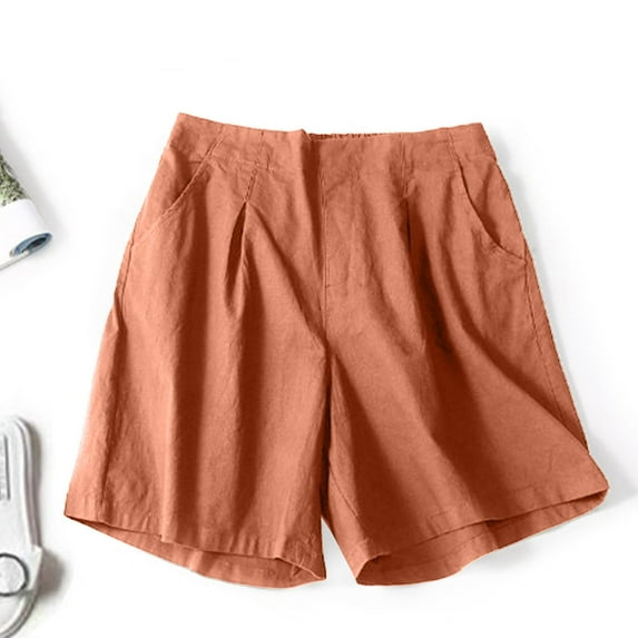 AXXD Woman Shorts Under 10 Orange Summer Leisure Everything Elastic Wide Foot Pants Large Size Thin Style Shorts Mother's Day