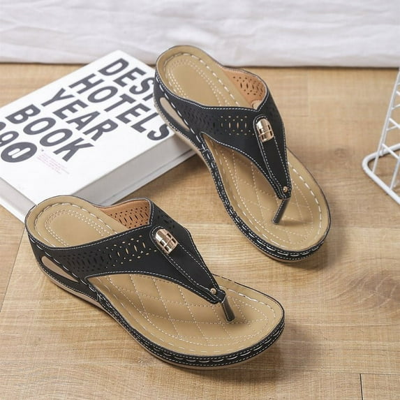 AXXD Cute Slippers,Slippers Slope Heel Sandals Wear Flip Flops For Regular&Big Women Size 7