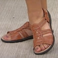thumbnail image 1 of AXXD Women Brown Sandals Summer Comfort Sandals Slope Heel Round Toe Buckle Causal Sandals, 1 of 7