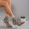 thumbnail image 1 of AXXD Women Brown Sandals Clearance Under $10 Summer Knitted Elastic Boots Spike Middle Cylinder High-heeled Stilettos, 1 of 3
