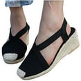 thumbnail image 1 of AXXD Women Dress Sandals Summer Black Closed Toe Wedge Trendy High Heel Mothers Day, 1 of 1