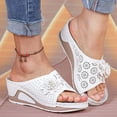 thumbnail image 1 of AXXD Women Dress Sandals Summer White Leather Wedge Orthopedic Mothers Day, 1 of 4