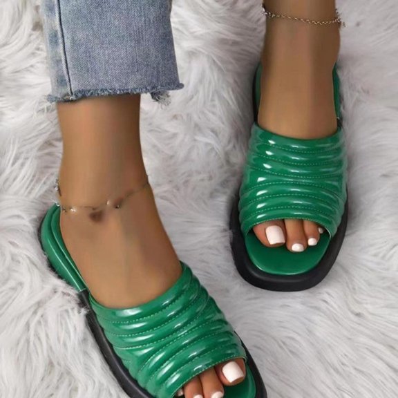 AXXD Women Green Sandals Summer Ladies Sandals Casual Shoes Outdoor