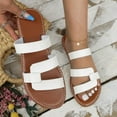 thumbnail image 1 of AXXD Women’S Sandals Summer White Flat Sole Solid Color Set Foot Sandals Fish Mouth Mules Mothers Day, 1 of 6