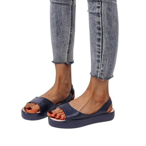 AXXD Women Sandals Summer Ladies Sandals Casual Footwear Solid Color Fish Mouth Thick Bottomed Sandals