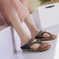 thumbnail image 1 of AXXD Women Sandals Clearance Under $10 Summer New Floral Rhinestone Flat Toe Over Boho Sandals Casual Beach, 1 of 4