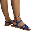thumbnail image 1 of AXXD Women Sandals Summer Blue Flat Gladiators Beach Trendy Mothers Day, 1 of 1
