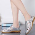 thumbnail image 1 of AXXD Women Silver Sandals Summer Leather Sandals Comfortable Soft Soled Mom Shoes Paste Casual Shoes, 1 of 5