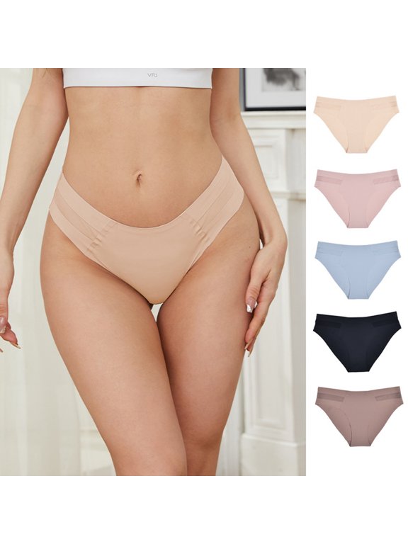 Women Underwear Seamless Sexy Silk Butt Lifting Traceless Transparent Low Waist G-string Panties Thong Clear Out Deal