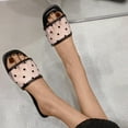 thumbnail image 1 of AXXD Women White Sandals Clearance 8.5 Summer Flat Sandals Comfortable Shoes Polka Tulle Open Toe, 1 of 6