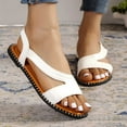 thumbnail image 1 of AXXD Women White Sandals Clearance 9 Summer Casual Flat Sandals Flip-flops, 1 of 1
