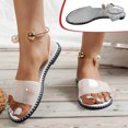 thumbnail image 1 of AXXD Women White Sandals Clearance 9 Summer Comfortable Flat Sandals Beach Sandals, 1 of 1