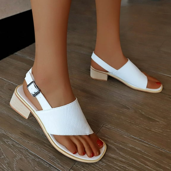 AXXD Women White Sandals Flat Shoes Ladies Beach Sandals Summer Non-Slip Causal