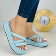 thumbnail image 1 of AXXD Women's Dress Sandals Summer Wedge Sloping Heel Thick Sole Straight Line Sloping Heel Sandals Mothers Day, 1 of 4