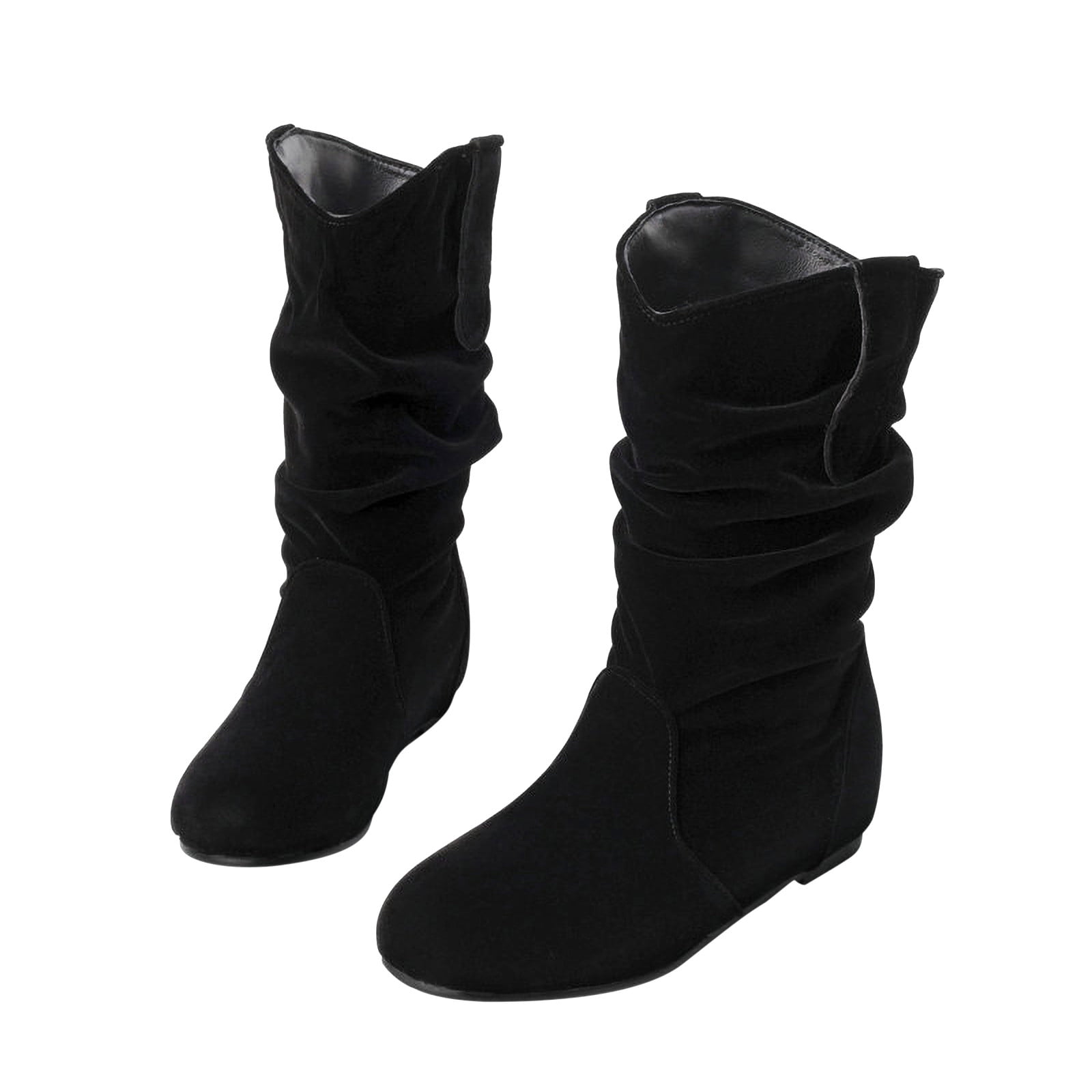 AXXD Women's Fall Winter Wedge Mid Calf MiddleHeels Boots Women Fall