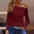 thumbnail image 1 of AXXD Women's Fashion Hoodies & Sweatshirts Basic Summer 2024 Trendy Casual One Shoulder Drop Shoulder Pullover Long Sleeve Top, 1 of 6