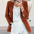 thumbnail image 1 of AXXD Women's T-Shirts Basic Summer 2024 Trendy Long Sleeve Tops Outwear Cardigan Button Turn-down Collar Jacket Coat, 1 of 6