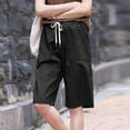 thumbnail image 1 of AXXD Womens Basketball Shorts Black Summer Elastic Waist Double Pocket Wide Leg Shorts Straight Leg Pants Fifth Pants Mother's Day, 1 of 4
