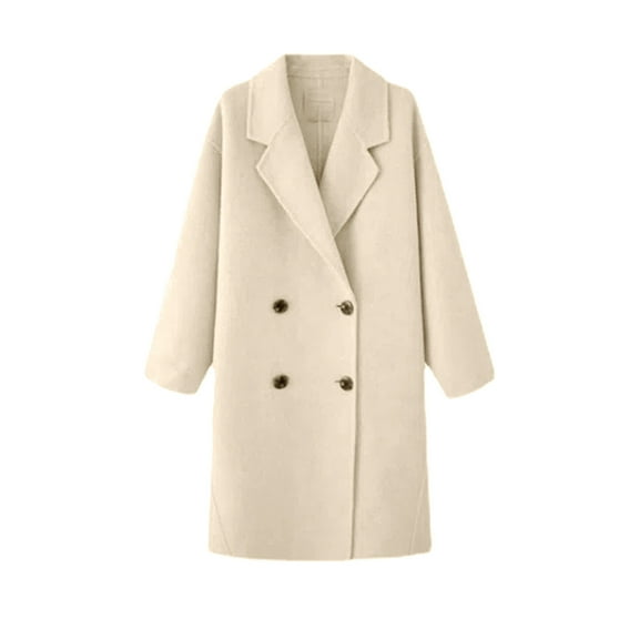 AXXD Womens Blouses for Work Professional Tunic Basic Summer 2024 Tunic Tops Temperament Long Sleeved V-Neck Woolen Coat Solid Color Top Overcoat