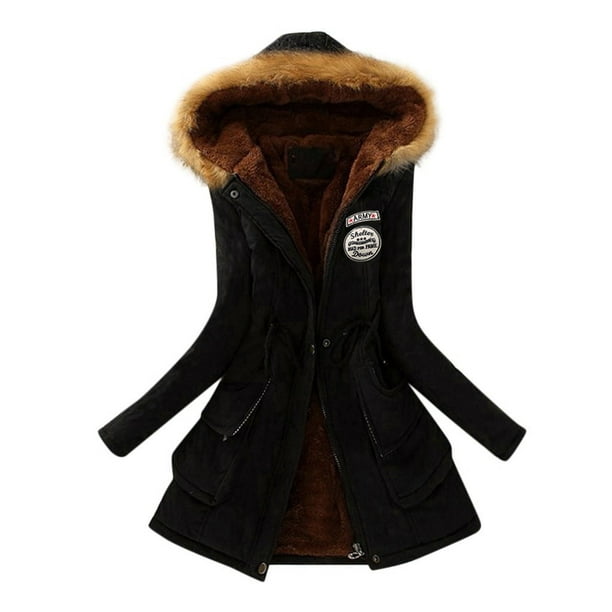 AXXD Womens Casual Tops Winter Womens Warm Coat Hooded Jacket Slim ...