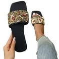 thumbnail image 1 of AXXD Womens Comfortable Sandals Summer Black Flat Rhinestone Mothers Day, 1 of 5