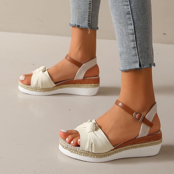 AXXD Womens Dress Sandals White Wedge Gladiators Summer Mothers Day