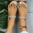 thumbnail image 1 of AXXD Womens Sandals Comfortable Dressy Green Flat Summer Beach Rhinestone Mothers Day, 1 of 4