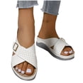 thumbnail image 1 of AXXD Womens Sandals White Wedge Summer Beach Mothers Day, 1 of 6