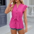 thumbnail image 1 of AXXD Womens Sexy Tops Basic 2024 Trendy Summer V Neck Leisure Short Sleeve Solid Tops, 1 of 5