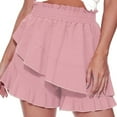 thumbnail image 1 of AXXD Womens Shorts Pink Summer Flounce High Waist Workout Shorts Mother's Day, 1 of 7