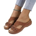 thumbnail image 1 of AXXD Womens Slide Sandals Brown Comfort Wedge Summer Mothers Day, 1 of 8