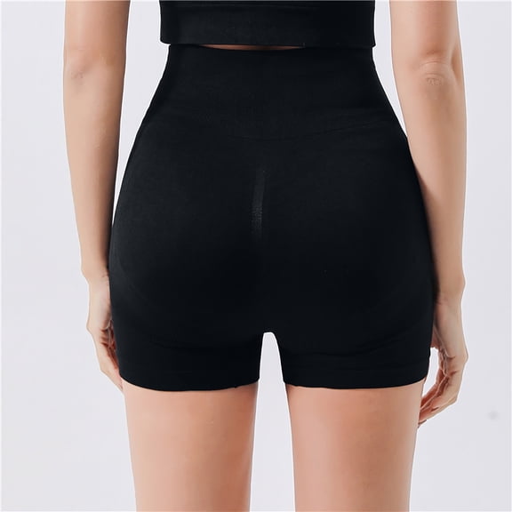 AXXD Womens Summer Shorts Black High Waisted Elastic Seamless Yoga Shorts Quick Drying Training Slim Sports Pants Mother's Day