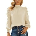 thumbnail image 1 of AXXD Womens Sweatshirts Trendy Basic Summer 2024 Round-Neck Long Sleeve Solid Casual T- Shirt Blouse Tops, 1 of 6