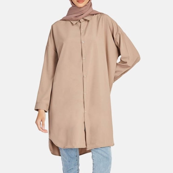 AXXD Womens Sweatshirts Trendy Basic Summer 2024 Solid Color Lapel Casual Long-Sleeved Pocket Shirt