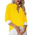 thumbnail image 1 of AXXD Womens Tops Dressy Casual Basic Summer 2024 Solid Color Casual Everyday Single-breasted Long-sleeved Shirt Tops, 1 of 5