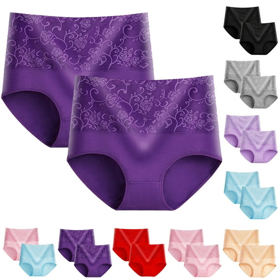 AXXD Womens Underwear Pack High Waisted Lace Silk Briefs Comfortable Cotton Underwear Sexy Panties Rollback