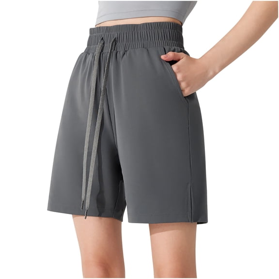 AXXD Womens Workout Shorts Spring/Summer Nude Pants Drawstring Outdoor Split Sports Shorts Mother's Day