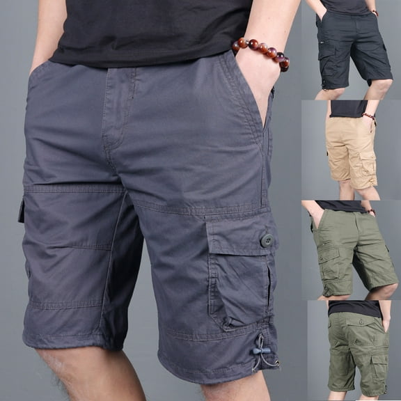 AXXD Work Shorts For Men Summer Workwear Shorts Multi Pocket Zipper Straight Leg Casual Outdoor Sports Shorts Father's Day Gift