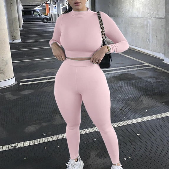 AXXD Workout Sets For Women Long Sleeve Mom Autumn Striped Jogger Sets For Women 2 Piece Punk Round-Neck Sets For Rollback